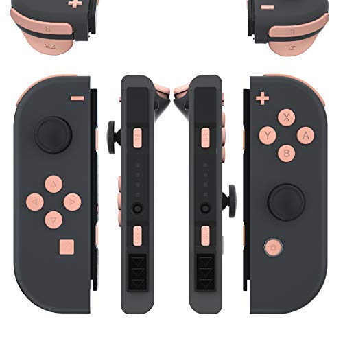 eXtremeRate DIY Full Set Buttons for Nintendo Switch & Switch OLED, Custom Replacement Buttons for JoyCon, ABXY Direction Keys SR SL L R ZR ZL + - Home Capture Trigger Buttons Springs - Mandys Pink - color: Mandys Pink