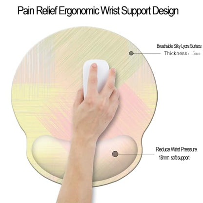Ergonomic Memory Foam Wrist Support Mouse Pad Comfortable Padded Wrist Mousepads 9in X10in Pain Relief Desktop Mouse Mat (Fruit Green Pink Foam) - color: Fruit Green Pink Foam