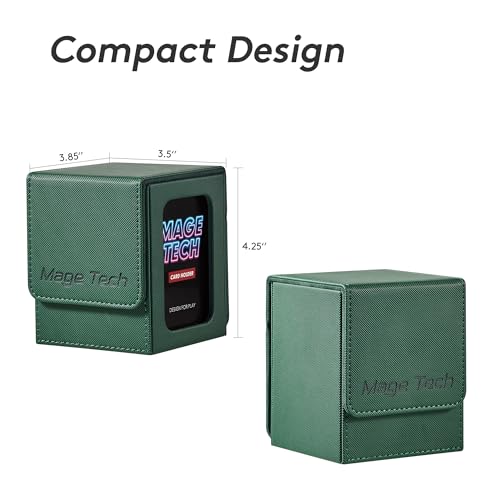 Commander Deck Box Lite - Card Display with Mini Snap Card Holder & Removable Cover, Fits 100+ Single-Sleeved Cards, Ideal for MTG, PTCG, OPCG, SWU & More (Green) - color: Green