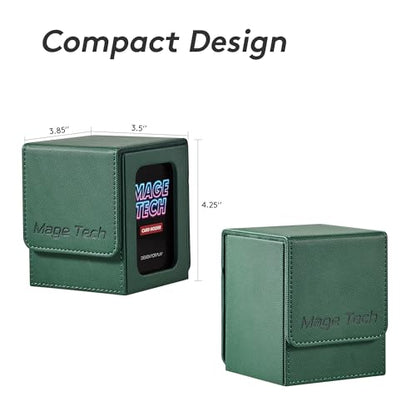 Commander Deck Box Lite - Card Display with Mini Snap Card Holder & Removable Cover, Fits 100+ Single-Sleeved Cards, Ideal for MTG, PTCG, OPCG, SWU & More (Green) - color: Green