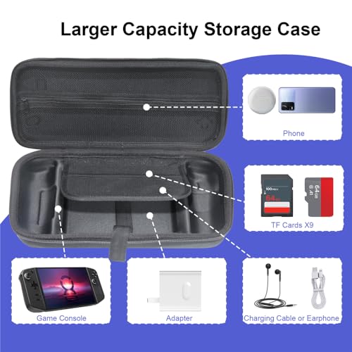 Hesupy for Legion Go Case Storage Bag, EVA Protective Cover Bag Shockproof Travel Carrying Case with 9 Game Card Slots for Legion Go Handheld Gaming Console