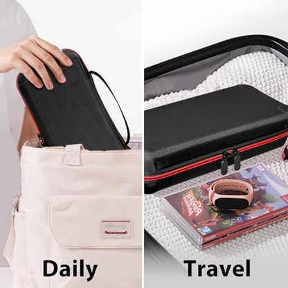 Travel Carrying Case for Nintendo Switch 2 2025, Large Volume Accessories Bundle Holder Anti Fall Shockproof Double Layer Hard Shell Protective Cover Pouch Waterproof Portable with Card Slots Black - color: Black, style: Antifall