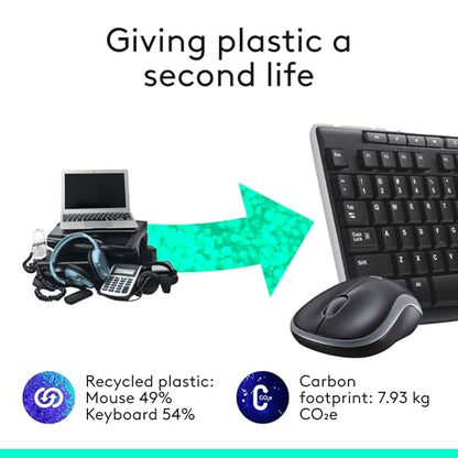 Logitech MK270 Full Size Wireless Keyboard and Mouse Combo - Black - color: Black, size: 1 Pack, style: Combo