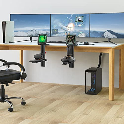 Upgraded Desk Mount for Flight Simulator Joystick, Hotas, Throttle Systems - Compatible with Thrustmaster, Logitech, TCA Officer Pack Airbus, and VKB Hotas etc - 2 Pack - Enhance Your Flight Sim Experience