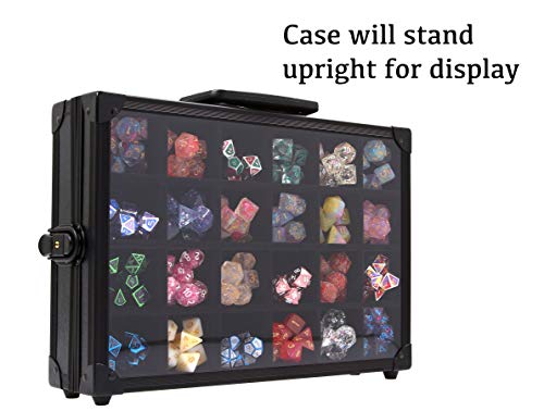 Forged Dice Co. Dice Display Case and Rolling Tray with 2 Removable Divided Dice Trays - Storage Box Holds up to 480 Metal or Plastic Polyhedral Dice Sets - Great for Dice Collectors or RPG D&D Games