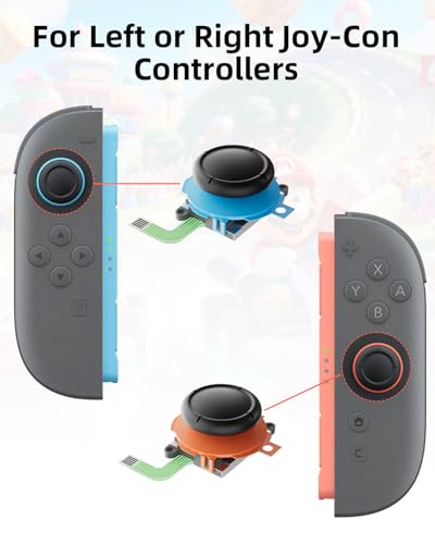 Joystick Replacement Kit for Nintend0 Switch2 Joycon(22 in one), Repair Kit for Switch2, Include 2 Thumbsticks, Drift Fix Tools Y / +Screwdriver, Tweezers, Pry Tools, 14 Thumbstick Grips - color: black-22 in one