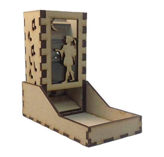 Bard Mini Dice Tower v1 Glass Green Acrylic Window Laser Cut MDF Unique Gift