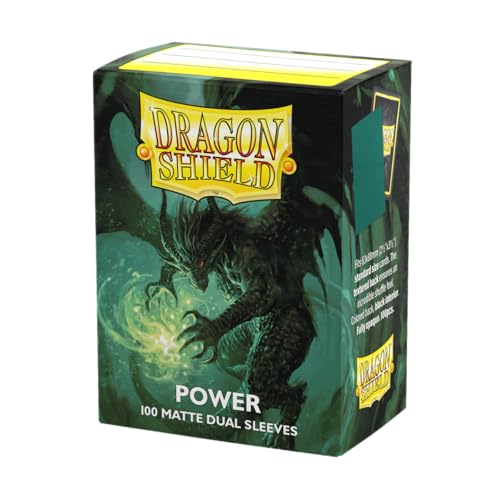 Dragon Shield | Matte Dual Standard Size Card Sleeves | 100 CT - Smooth & Tough Premium TCG Sleeves - Compatible with Pokemon, Flesh & Blood, One Piece & Magic the Gathering | Power - color: Power