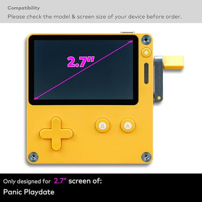 [2-PACK] Tempered Glass Screen Protector Designed for Panic Playdate Handhold Video Game Console 2.7 Inch Display Screen Anti Scratch/Fingerprint (HD Clear)