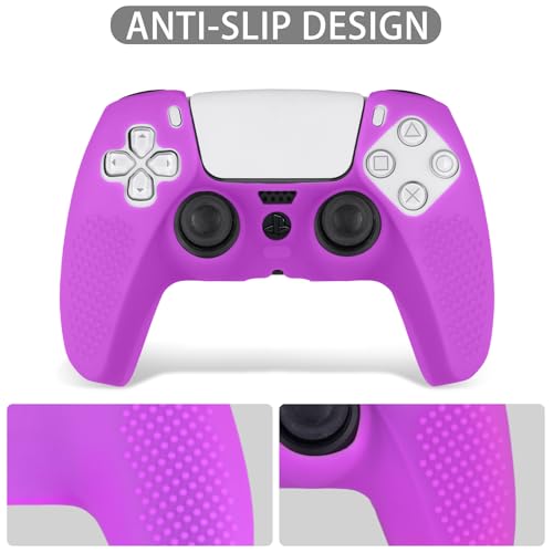 Baval Silicone Cover for Playstation 5 PS5 DualSense Wireless Controller | Scratch-resistant, Easy install, Silicone Construction, Portable Carrying Silicone Cover, Purple Silicone Cover - color: Purple Silicone Cover