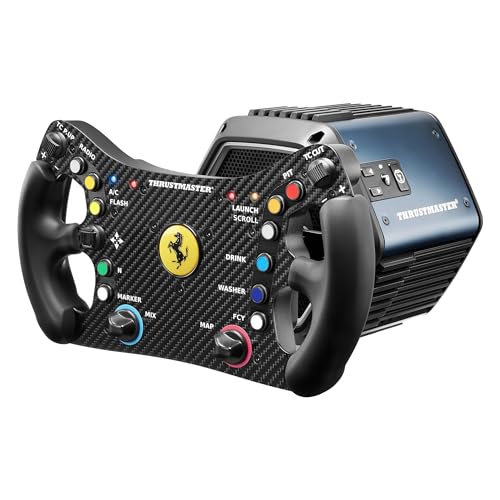 Thrustmaster Ferrari 488 GT3 Wheel Add-On Replica Rim - PS5, XBOX & PC | 1:1 scale, licensed by Ferrari, carbon-clad faceplate, 12.2-in diameter, 11 programable buttons, D-pad, 4 encoders