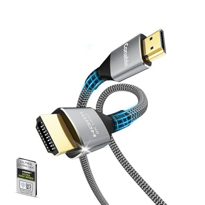 8K HDMI 2.1 Cable 16.5FT/5M, Real Certified 48Gbps Ultra High Speed HDMI® Cable, Braided Cord, Supports 10K 8K@60Hz 4K@120Hz, eARC, HDR 10, HDCP 2.2&2.3, Compatible with TV PS5 X-box Projector Monitor - size: 16.5FT, style: 1 Pack