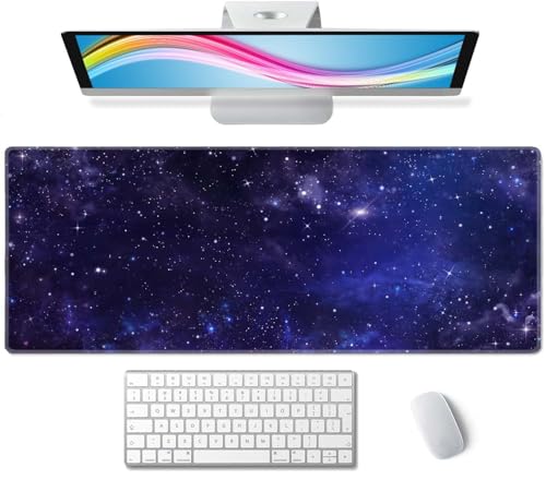 Galaxy Universe Purple XL Gaming Mousepad - 31.5''X 11.8'' Desk Pad for Laptop, Computer, Keyboard, Mouse - Cute Desk Accessory - color: Galaxy Universe