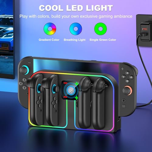 EXTREMECOOL Charging Dock Compatible with Nintendo Switch 2 (2025) for Joycon Controller, 4 in 1 Joypad Charger with Magnetic Design, Switch 2 Joy Con Fast Chagre Stand Station with USB C Cable - size: Vertical