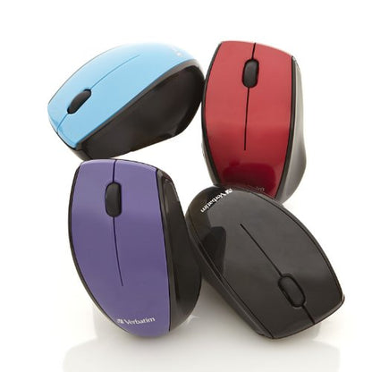 Verbatim Wireless Multi-Trac Mouse 2.4GHz with Nano Receiver - Ergonomic, Blue LED, Portable Mouse for Mac and Windows - Blue, 1" x 5.2" x 8.2" (97993) | Blue LED technology with nano receiver and wireless connection for navigation, portability and tracki