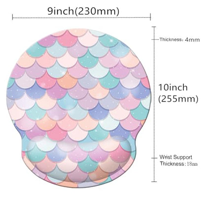 Ergonomic Memory Foam Wrist Support Mouse Pad Comfortable Padded Wrist Mousepads 9in X10in Pain Relief Desktop Mouse Mat (Sweet Mermaid Foam) - color: Sweet Mermaid Foam