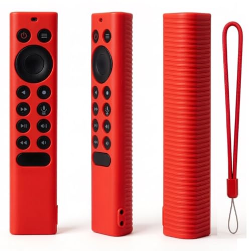 Silicone Protective Cover for NVIDIA Shield TV Pro/4K HDR Remote Controller Series, Light Weight Kids-Friendly Silicone Skin Anti-Slip/Shockproof with Hand Strap - color: Red