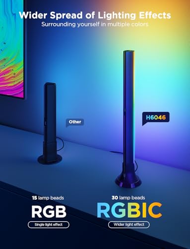 Govee TV Backlight 3 Lite Kit, 11.8ft RGBICW Wi-Fi TV LED Strip Lights for 55-65in TVs with Camera and 15 Inches Smart Light Bars with 4-in-1 Light Beads - Works with Alexa & Google Home | for 55-65in TVs with Camera and 15 Inches Smart Light Bars with 4-