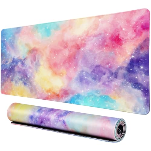 Vimorco Waterproof Mouse Pad,31.5 x 15.7 inch,Pink Watercolor Desk Pad | XXL Large Mouse Extended Gaming Mousepad with Anti-Slip Rubber Base,Computer Laptop Keyboard Mouse Mat for Work,Game,Office - color: Pink Watercolor