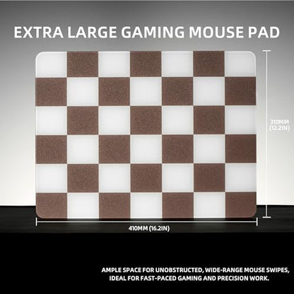 Glass Gaming Mouse Pad, XVX Professional Esport Tempered Glass Mouse Pad Ultra-Smooth Micro-Etched Surface for Top Speed and Control,Hard Mousepad（16.14 '' L × 12.20'' W - color: Khaki