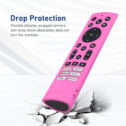 Silicone Case Cover for Voice Remote ERF3A90 for U7G U8 U9G Series 4K ULED, Glow Hot Pink Sleeve - color: Glow Pink