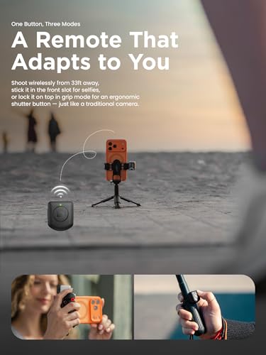 JOBY TelePod Mini Mini Selfie Stick Tripod with Bluetooth Remote | Compact Portable Phone Tripod, Extendable Hand Grip & Desktop Stand, Horizontal/Vertical Phone Holder, Dual Cold Shoe Mounts