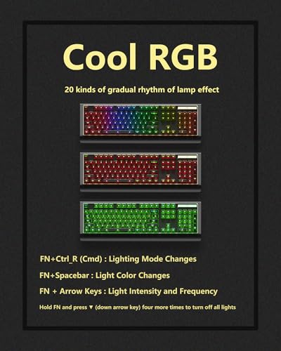 104-key Full-Size Gaming Mechanical Keyboard, Transparent keycap RGB Backlight, Salt ice switches, hot-swappable feet, no Conflict in All Keys, Supports USB-C/Bluetooth/Wireless 2.4G