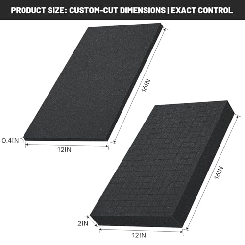 Dual-Thickness Case Foam Insert Kit 4PCS (2PCS 16x12x2" + 2PCS 16x12x0.4") - Pick and Pluck Protective Layer for Tool Drawers, Game Cases & Collectible Organizers - size: 4Pcs (2Pcs 16x12x2 In + 2Pcs 16x12x0.4 In)