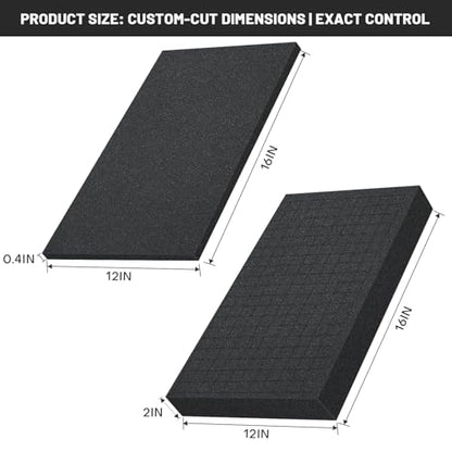 Dual-Thickness Case Foam Insert Kit 4PCS (2PCS 16x12x2" + 2PCS 16x12x0.4") - Pick and Pluck Protective Layer for Tool Drawers, Game Cases & Collectible Organizers - size: 4Pcs (2Pcs 16x12x2 In + 2Pcs 16x12x0.4 In)
