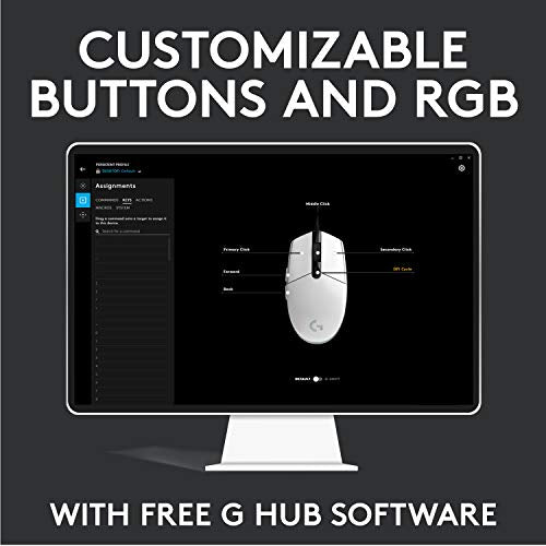 Logitech G G102 2nd Gen Light Sync Gaming Mouse, Wired, 8000 DPI, 6 Programmable Buttons, RGB, Black - color: Black