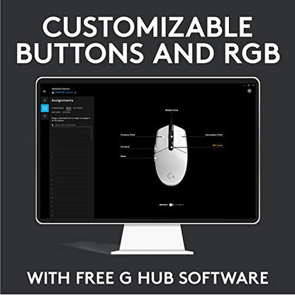 Logitech G G102 2nd Gen Light Sync Gaming Mouse, Wired, 8000 DPI, 6 Programmable Buttons, RGB, Black - color: Black