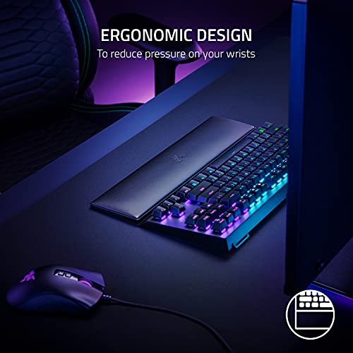 Razer Ergonomic Wrist Rest for Tenkeyless Keyboards: Plush Leatherette Memory Foam Cushion - Anti-Slip Rubber Feet - size: TKL- Tenkeyless, style: Memory Foam