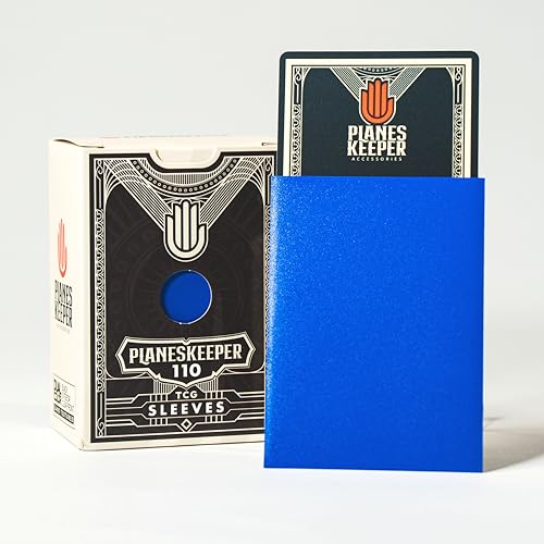 Matte Dual Standard Size Card Sleeves | 110 Pack (63×88mm) Standard Size | Textured Back, Clear Front, Double-Sleeving | Compatible with Magic The Gathering | TCG Sleeves (Runeblue) - color: Runeblue