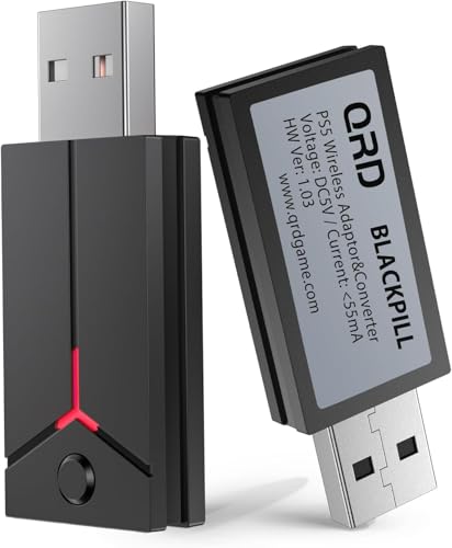 QRD 2-in-1 Wireless Adapter Converter, USB Converter for PS5 Console, Wireless Adapter Compatible with PS5 PC Spark N5 Wireless Controller