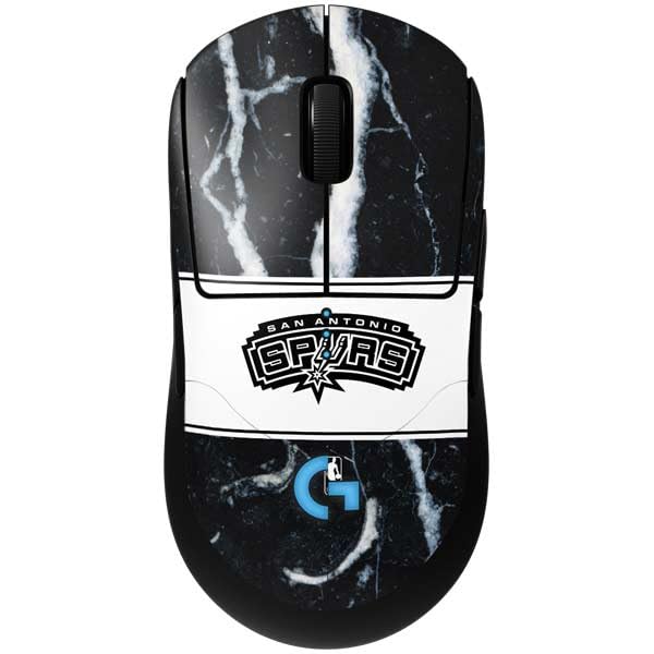 Skinit Decal Other Skin Compatible with G Pro Wireless Gaming Mouse - Officially Licensed NBA San Antonio Spurs Marble Design - color: Black - NBAMRB27