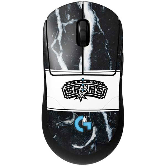 Skinit Decal Other Skin Compatible with G Pro Wireless Gaming Mouse - Officially Licensed NBA San Antonio Spurs Marble Design - color: Black - NBAMRB27