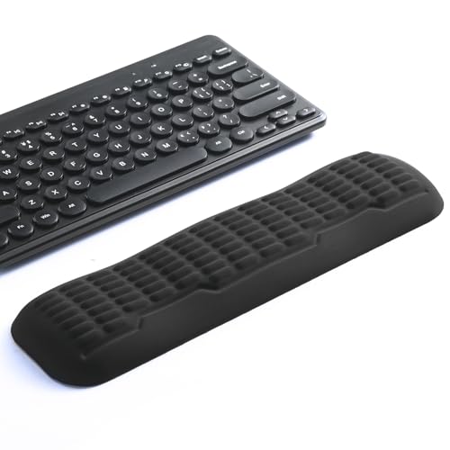 UnivoColors Memory Foam Keyboard Wrist Rest,Latest 3.0 Wave Curve Design,High-Resilience Memory Foam Non-Slip Base,Fits Compact Keyboards,Ideal for Work and Gaming(Black) - color: Black, style: Compact Keyboard Wrist Rest