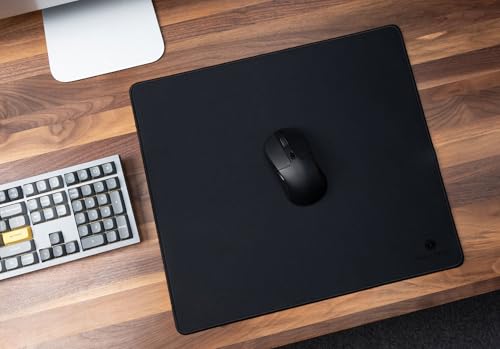 Keychron Large Gaming Mouse Pad 17.7 × 15.7 inch (450 × 400 mm), Ample Space for Mouse Movement, Smooth Micro-Weave Surface for Optical Mice, Non-Slip Rubber Base, Stitched Edges - Black - size: 15.8L x 15.8W inches