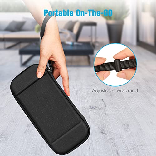 Fintie Slim Carrying Case for Nintendo Switch OLED Model 2021/Switch 2017 - [Slim Fit] Shockproof Protective Travel Storage Bag with 10 Game Cartridges, Darknight - color: Darknight