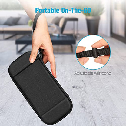 Fintie Slim Carrying Case for Nintendo Switch OLED Model 2021/Switch 2017 - [Slim Fit] Shockproof Protective Travel Storage Bag with 10 Game Cartridges, Darknight - color: Darknight