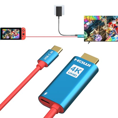 Switch Dock for Nintendo Switch & OLED, USB C to HDMI Adapter Charger Cable, 2M/6.6FT Portable Projector Screen 4K Docking Station Laptop/iPhone 15/Samsung/Steam Deck Console TV Dock Accessories Gift - size: 1 Pack