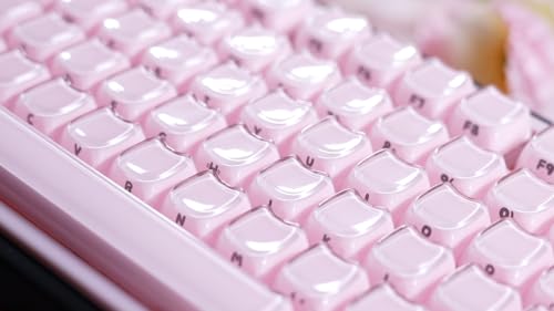 ZORNHER UR82 Wireless Mechanical Keyboard, 75% Pink & Black Creamy Keyboard with Glossy Jelly Cat-Ear Keycaps,Hot-Swappable RGB Gaming Keyboard for Windows/Mac, BT/2.4G/USB-C - color: Pink Jelly Cat-Black Case