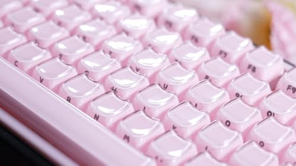 ZORNHER UR82 Wireless Mechanical Keyboard, 75% Pink & Black Creamy Keyboard with Glossy Jelly Cat-Ear Keycaps,Hot-Swappable RGB Gaming Keyboard for Windows/Mac, BT/2.4G/USB-C - color: Pink Jelly Cat-Black Case
