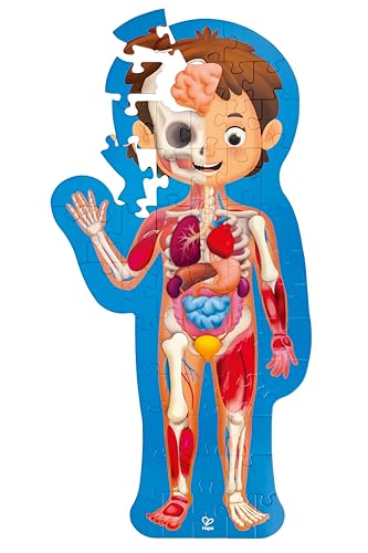 Hape Human Body Puzzle | 60 Oversized Pieces Educational Anatomy Jigsaw, Wooden Organs, for Children 4+ Years