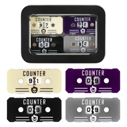 SIXPOINTS 4PCS Twin Digits Life Counters Health Tracker Compatible with Magic The Gathering Commander Deck, LCG/RPG/D&D/MTG/CCG/TCG Gaming Table Games - color: 4pcs Color Mixed-b)