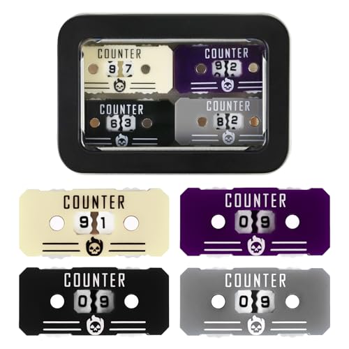 SIXPOINTS 4PCS Twin Digits Life Counters Health Tracker Compatible with Magic The Gathering Commander Deck, LCG/RPG/D&D/MTG/CCG/TCG Gaming Table Games - color: 4pcs Color Mixed-b)