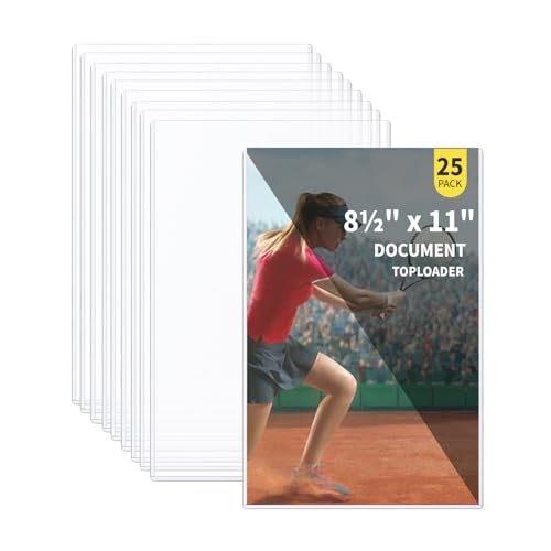 25-Pack 8.5 x 11 Inch Document-Toploaders - Premium Document Topload Holders, Crystal Clear Document Top loaders, Hard Plastic Page Sheet Protectors for Photos, Prints, Menu Covers and Work Papers - size: 25ct 8.5" x 11" Document Toploader