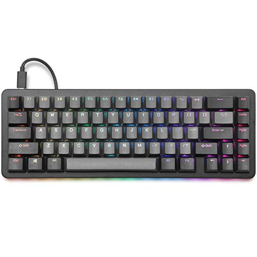 Drop ALT Mechanical Keyboard — 65% (67 Key) Gaming Keyboard, Hot-Swap Switches, Programmable Macros, Backlit RGB LED, USB-C, Doubleshot PBT, Aluminum Frame (Kaihua Speed Silver, Black) - color: Black, style: Kaihua Speed Silver