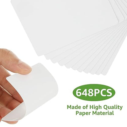 648PCS Blank Playing Cards 2.5" x 3.5" Blank Playing Cards to Write On Double Sides Printable Index Flash Cards Blank Tarot Cards for DIY Game Cards Gift Cards Message Card