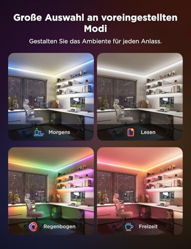 Govee COB LED Strip Light Pro, LED Lights for Bedroom Compatible with Alexa, Google Assistant and Matter, RGBICW Light with Warm White, Smart Strip Light, Color Changing, for Cabinet, 16.4ft | Work with Alexa, Google Assistant and Matter, Smart Strip Ligh